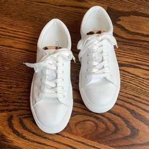 J.Crew white with animal print fur sneakers-6.5
